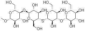 O-BETA-D-吡喃葡萄糖基-(1->3)-S-BETA-D-吡喃葡萄糖基-(1->4)-O-4-硫基-BETA-D-吡喃葡萄糖基-(1->4)-BETA-D-吡喃葡萄糖苷甲酯结构式_187161-22-4结构式