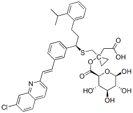 1-O-({1-[({(1r)-1-{3-[(e)-2-(7-chloro-2-quinolinyl)vinyl]phenyl}-3-[2-(2-hydroxy-2-propanyl)phenyl]propyl}sulfanyl)methyl]cyclopropyl}acetyl)-beta-d-glucopyranuronic acid Structure,188717-17-1Structure
