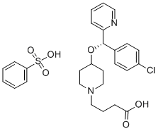 1-Piperidinebutanoic acid, 4-[(S)-(4-chlorophenyl)-2-pyridinylmethoxy]-, benzenesulfonate Structure,190786-44-8Structure