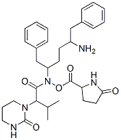 N-(4-Amino-1-benzyl-3-hydroxy-5-phenyl-pentyl)-3-methyl-2-(2-oxo-tetrahydro-pyrimidin-1-yl)-butyramide 5-oxopyrrolidine-2-carboxylic acid Structure,192726-06-0Structure