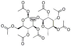 1,3,4,6-四-O-乙酰基-2-O-(2,3,4-三-O-乙酰基-6-脱氧-alpha-L-甘露糖基)-beta-D-吡喃葡萄糖结构式_19949-47-4结构式