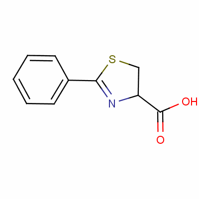 2-苯基-4,5-二氢-噻唑-4-羧酸结构式_19983-15-4结构式