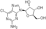 2-Amino-6-chloropurine-9-riboside Structure