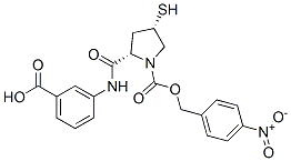 3-[[[(2S,4S)-4-Mercapto-1-(4-nitrobenzyloxy)carbonyl-2-pyrrolidinyl]carbonyl]amino]benzoic acid Structure,202467-69-4Structure