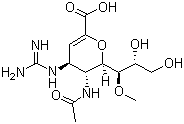 (4S,5R,6R)-5-乙酰氨基-4-胍基-6-((1R,2R)-2,3-二羟基-1-甲氧基丙基)-5,6-二氢-4H-吡喃-2-甲酸结构式_203120-17-6结构式