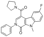 1-[(6-氟-2,9-二氢-9-甲基-1-氧代-2-苯基-1H-吡啶并[3,4-b]吲哚-4-基)羰基]-吡咯烷结构式_205881-86-3结构式
