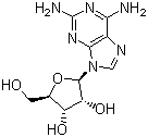 2-氨基腺嘌呤核苷结构式_2096-10-8结构式