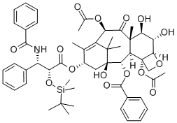 (2alpha,3xi,5beta,6alpha,7beta,10beta,13alpha)-4,10-二乙酰氧基-13-{[(2R,3S)-3-(苯甲酰基氨基)-2-{[二甲基(2-甲基-2-丙基)硅烷基]氧基}-3-苯基丙酰基]氧基}-1,6,7-三羟基-9-氧代-5,20-环氧紫杉-11-烯-2-基苯甲酸结构式_211732-86-4结构式