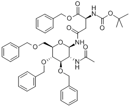 Nω-(2-Acetamido-3,4,6-tri-O-benzyl-2-deoxy-β-D-glucopyranosyl)-Nα-Boc-L-asparagine Benzyl Ester Structure,219968-28-2Structure