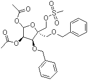 L-Lyxofuranose, 4-C-[(phenylmethoxy)methyl]-3-O-(phenylmethyl)-, 1,2-diacetate 5-methanesulfonate Structure,221229-65-8Structure