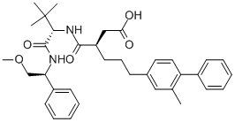(R)-3-((s)-1-((s)-2-甲氧基-1-苯基乙基氨基)-3,3-二甲基-1-氧代-2-丁基氨基甲酰)-6-(2-甲基联苯-4-基)己酸结构式_230961-21-4结构式