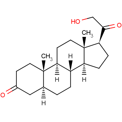 5a-孕甾烷-21-醇-3,20-二酮结构式_298-36-2结构式
