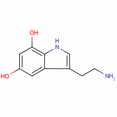 3-(2-氨基乙基)-1H-吲哚-5,7-二醇结构式_31363-74-3结构式