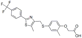 2-(4-((2-(4-(Trifluoromethyl)phenyl)-5-methylthiazol-4-yl)methylthio)-2-methylphenoxy)acetic acid Structure,317318-70-0Structure