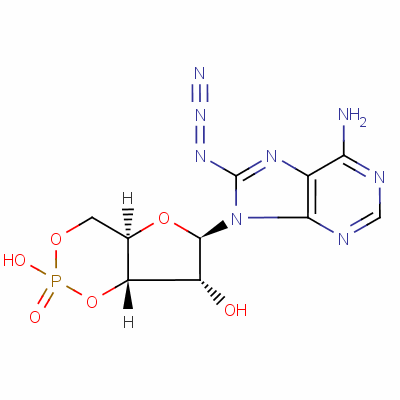 8-叠氮基腺苷基 3:5-环状单磷酸酯结构式_31966-52-6结构式