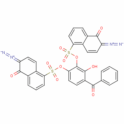 4-Benzoyl-3-hydroxy-1,2-phenylene bis(6-diazo-5,6-dihydro-5-oxonaphthalene-1-sulphonate) Structure,32060-64-3Structure