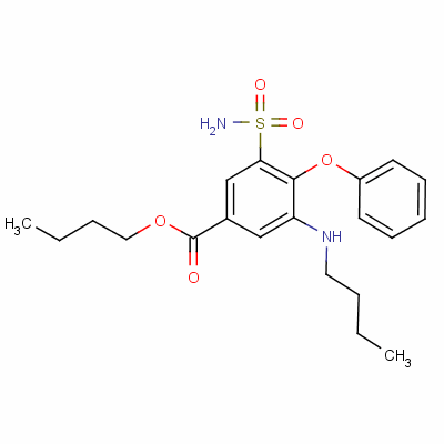 3-氨基磺酰基-5-丁基氨基-4-苯氧基苯甲酸丁酯结构式_32643-00-8结构式
