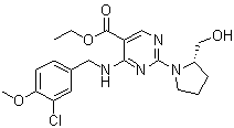4-[[(3-Chloro-4-methoxyphenyl)methyl]amino]-2-[(2s)-2-(hydroxymethyl)-1-pyrrolidinyl]-5-pyrimidinecarboxylic acid ethyl ester Structure,330785-83-6Structure