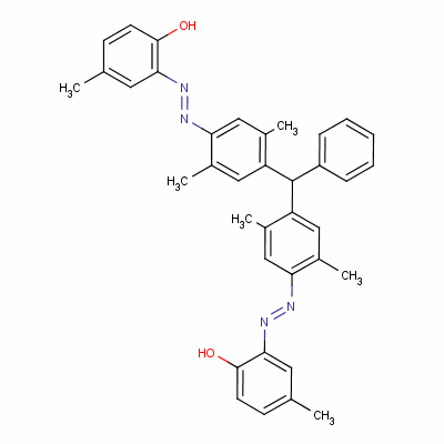 (6E)-6-[[4-[[2,5-二甲基-4-[(2E)-2-(3-甲基-6-氧代-1-环己-2,4-二烯亚基)肼基]苯基]-苯基甲基]-2,5-二甲基苯基]亚肼基]-4-甲基环己-2,4-二烯-1-酮结构式_3321-10-6结构式