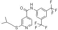 N-[3,5-双(三氟甲基)苯基]-2-[(2-甲基丙基)硫代]-4-吡啶羧酰胺结构式_339181-24-7结构式