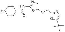N-[5-[[[5-(1,1-Dimethylethyl)-2-oxazolyl]methyl]thio]-2-thiazolyl]-4-piperidinecarboxamide Structure,345627-80-7Structure