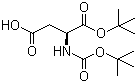 Boc-L-天冬氨酸叔丁酯结构式_34582-32-6结构式