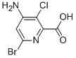 4-氨基-6-溴-3-氯吡啶-2-羧酸结构式_350601-51-3结构式