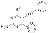 2-Pyrimidinamine, 4-(2-furanyl)-6-(methylthio)-5-(2-phenylethynyl)- Structure,357285-96-2Structure