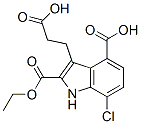 4-Carboxy-7-chloro-2-(ethoxycarbonyl)indole-3-propanoic acid Structure,36800-68-7Structure