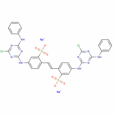 Disodium 5-[[4-chloro-6-(phenylamino)-1,3,5-triazin-2-yl]amino]-2-[(e)-2-[4-[[4-chloro-6-(phenylamino)-1,3,5-triazin-2-yl]amino]-2-sulfonatophenyl]ethenyl]benzenesulfonate Structure,37138-23-1Structure
