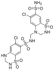 6-氯-4-({[(6-氯-1,1-二氧代-3,4-二氢-2H-1,2,4-苯并噻二嗪-7-基)磺酰基]氨基}甲基)-3,4-二氢-2H-1,2,4-苯并噻二嗪-7-磺酰胺1,1-二氧化物结构式_402824-96-8结构式