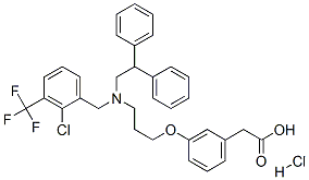 2-[3-[3-[[2-氯-3-(三氟甲基)苄基](2,2-二苯基乙基)氨基]丙氧基]苯基]乙酸盐酸盐结构式_405911-17-3结构式