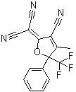 2-[3-氰基-4-甲基-5-苯基-5-(三氟甲基)-2(5h)-呋喃]-丙二腈结构式_436097-14-2结构式