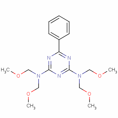 n,n,n,n-四(甲氧基甲基)-6-苯基-1,3,5-三嗪-2,4-二胺结构式_4588-69