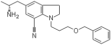 5-[(2R)-2-氨基丙基]-2,3-二氢-1-[3-(苄氧基)丙基]-1H-吲哚-7-腈结构式_459868-73-6结构式