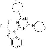2-(2-二氟甲基苯并咪唑-1-基)-4,6-二吗啉基-1,3,5-三嗪结构式_475110-96-4结构式