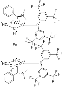 (αR,αR)-2,2′-bis(α-N,N-dimethylaminophenylmethyl)-(S,S)-1,1′-bis(di(bis-(3,5-trifluoromethyl)-phenylphosphino)ferrocene Structure,494227-36-0Structure