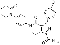 1-(4-羟基苯基)-7-氧代-6-(4-(2-氧代-1-哌啶基)苯基)-4,5,6,7-四氢-1H-吡唑并[3,4-c]吡啶-3-羧酰胺结构式_503612-76-8结构式
