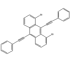 1,8-二氯-9,10-二苯乙炔基蒽结构式_51749-83-8结构式