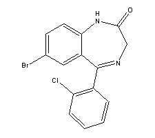 5-(2-氯苯基)-7-溴-1,4-苯并二氮杂卓-2-酮结构式_51753-57-2结构式