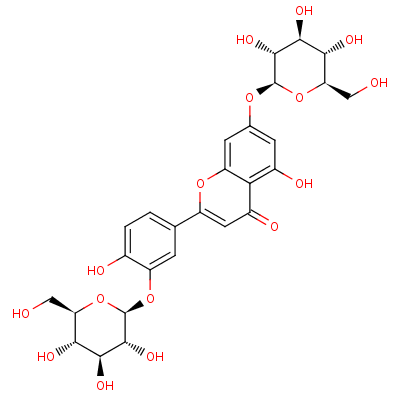 藤黄菌素-3,7-二-O-葡糖苷结构式_52187-80-1结构式