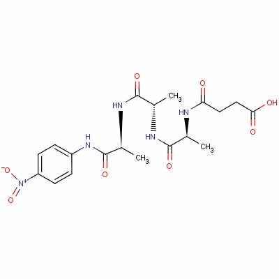Suc-丙氨酰-丙氨酰-丙氨酰-对硝基苯胺结构式_52299-14-6结构式