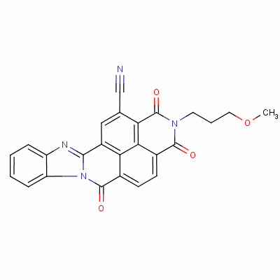 1,2,3,6-四氢-2-(3-甲氧基丙基)-1,3,6-三氧代苯并咪唑并[2,1-b]苯并[lmn][3,8]邻二氮杂菲甲腈结构式_52673-14-0结构式