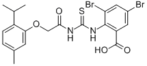 3,5-二溴-2-[[[[[5-甲基-2-(1-甲基乙基)苯氧基]乙酰基]氨基]硫氧代甲基]氨基]-苯甲酸结构式_532938-61-7结构式