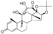 (11,16A)-9-氟-11-羟基-16,17-[(1-甲基乙亚基)二(氧基)]-3,20-二氧代孕甾烷-1,4-二烯-21-酸结构式_53962-41-7结构式
