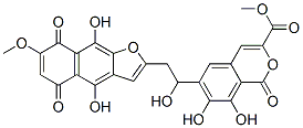 6-[2-(5,8-二氢-4,9-二羟基-7-甲氧基-5,8-二氧代萘并[2,3-b]呋喃-2-基)-1-羟基乙基]-7,8-二羟基-1-氧代-1H-2-苯并吡喃-3-羧酸甲酯结构式_54376-76-0结构式