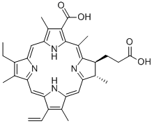 (7S,8s)-3-carboxy-13-ethenyl-18-ethyl-7,8-dihydro-2,5,8,12,17-pentamethyl-21h,23h-porphine-7-propanoic acid Structure,550-52-7Structure