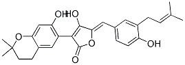 3-(3,4-二氢-7-羟基-2,2-二甲基-2H-1-苯并吡喃-6-基)-4-羟基-5-[(z)-[4-羟基-3-(3-甲基-2-丁烯)苯基]亚甲基]-2(5h)-呋喃酮结构式_55215-37-7结构式