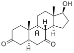 (5alpha,17beta)-17-羟基雄甾烷-3,7-二酮结构式_55541-91-8结构式