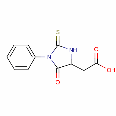 2-(5-氧代-1-苯基-2-硫氧代咪唑啉-4-基)乙酸结构式_5624-13-5结构式
